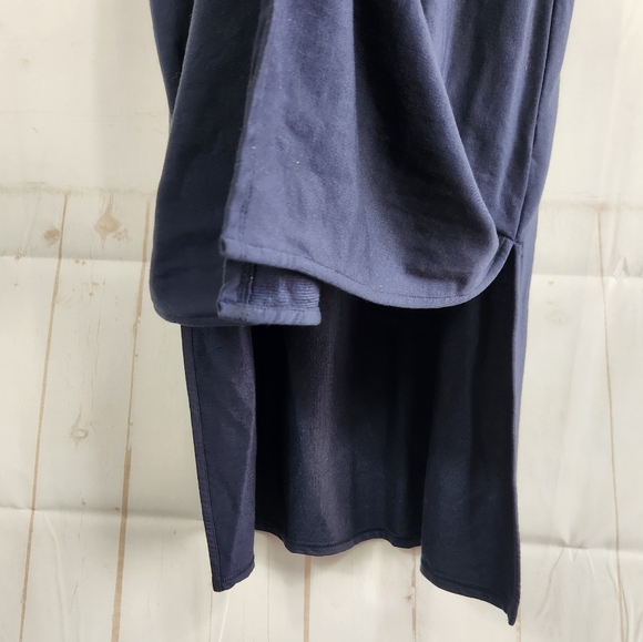 Garnet Hill Turtleneck Preppy Fall Work Casual Knit Midi Dress Navy Blue Medium - Picture 9 of 12